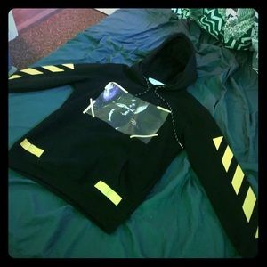 Off white religion pattern hoodie
